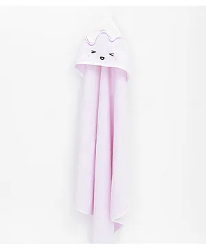 FancyFluff Bamboo Cotton Kids Hooded Towel Lavender Sundae - Pink