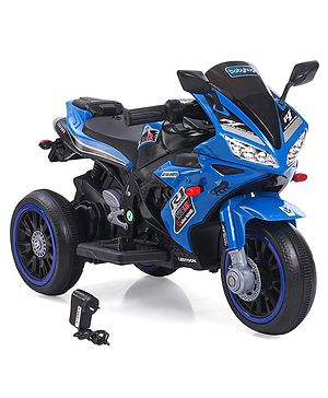Babyhug Battery Operated Three Wheeler Mini R1 Bike With Music & Light - Blue