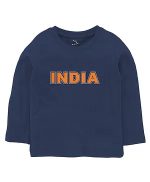 Zeezeezoo Full Sleeves India Printed Tee - Navy Blue