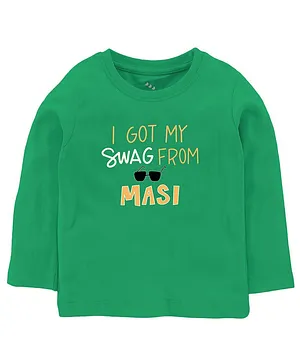 Zeezeezoo Full Sleeves Family Theme Swag From Maasi Printed T Shirt - Green
