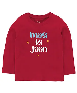Zeezeezoo Full Sleeves Family Theme Maasi Ki Jaan Printed Tee - Red