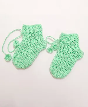 Little Peas Solid Handmade Socks - Light Green