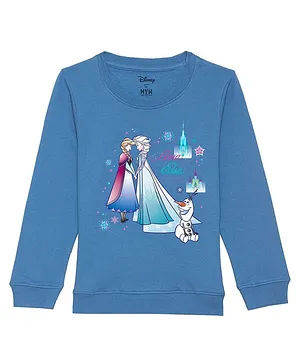Disney By Wear Your Mind Full Sleeves Frozen Anna Elsa Featured Sweatshirt - Royal Blue