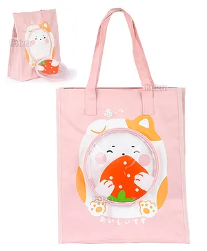 Fiddlerz Fun Shopping Bag for Kids Suitable for Tuition Lunchbag Fancy Picnic Party Bags Toddler Travel Bag - Pink