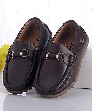 Cute Walk by Babyhug Slip On Formal Shoes with Faux Buckle - Brown