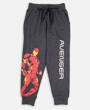 Nap Chief 100% Cotton Full Length Avengers Super Heroes Featuring Iron Man Printed Joggers - Grey