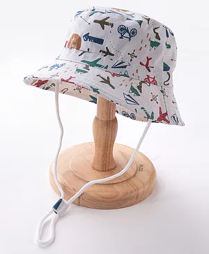 Bonfino Bucket Hats Free Size Cycle Print  - Multicolour