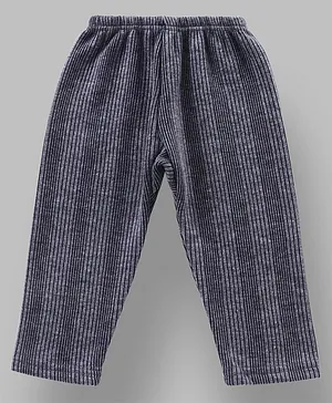 Tiny Bugs Full Length Striped Self Design Thermal Pants - Grey