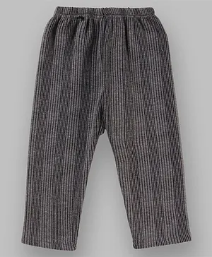 Tiny Bugs Full Length Striped Self Design Thermal Pants - Brown