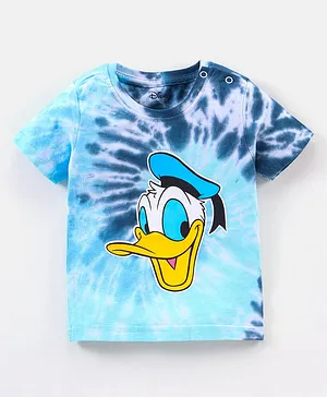 Babyhug Cotton Half Sleeves T-Shirt Donal Duck Print - Blue