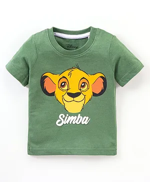 Babyhug Cotton Half Sleeves T-Shirt Simba Print - Green