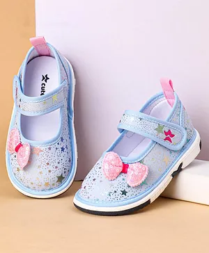 Cute Walk by Babyhug Casual Shoes With Velcro Closure Foil Print - Blue