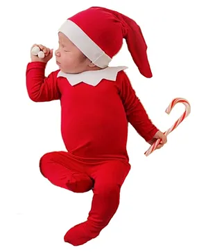 Babymoon Christmas Santa Costume with Cap and Toy Set - Red