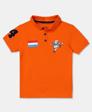Zion Half Sleeves Netherlands Pique Polo Tee - Orange