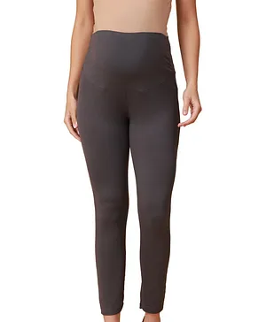 Morph Use For Nine Months & More Solid Ankle Length Maternity Leggings Supports Belly & Back - Steel Grey