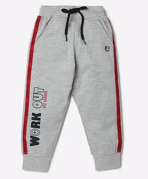 612 League Work out Text Printed Jogger - Grey