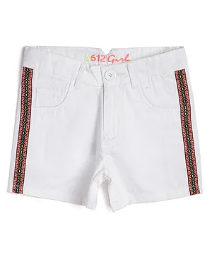 612 League Side Taped Button Closure Shorts - White