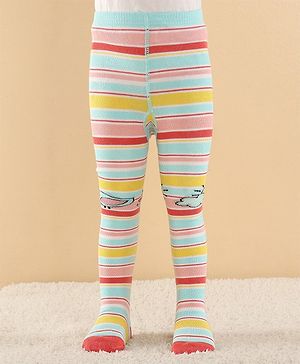 Cutewalk by Babyhug Anti Bacterial Footed  Tights Striped - Multicolor