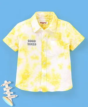 Babyhug Half Sleeves Tie & Die Shirt - Yellow