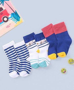 Cutewalk By Babyhug Anti Bacterial Ankle Length Socks Stripes Design Pack Of 3- Multicolor