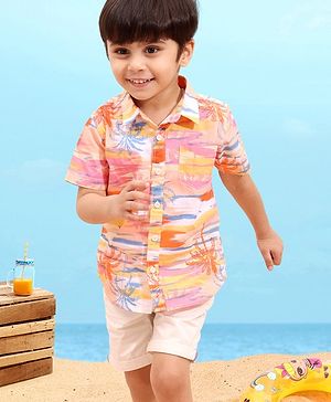 Babyhug 100% Cotton Half Sleeves Printed Shirt - Multicolor