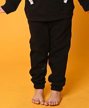 Anthrilo Solid Fleece Joggers - Black