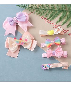 Babyhug Bow & Butterfly Clips Pack of 6 - Multicolor
