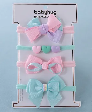 Babyhug Free Size Headbands Pack of 4 - Blue & Multicolor