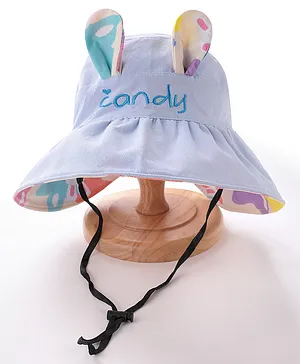 Bonfino Free Size Fashionable Bucket Hat Bunny Print - Blue