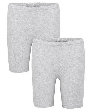 Charm n Cherish Pack Of 2 Solid Cycling Shorts - Grey