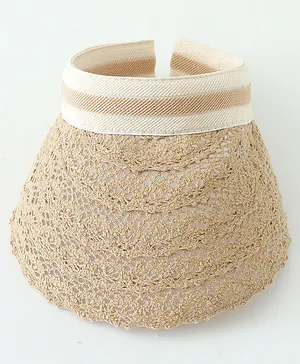 Babyhug Crochet Straw Hat  Brown - Diameter 37 cm