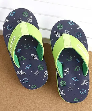 Cute Walk by Babyhug Flip Flops Space Print - Navy