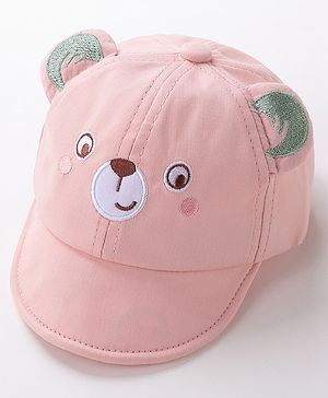 Babyhug Teddy Embroidered Baseball Cap Pink - Circumference 46 cm