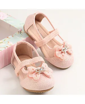 Cute Walk by Babyhug Slip On Bellies With Bow Applique- Pink
