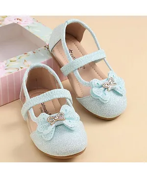 Cute Walk by Babyhug Slip On Bellies With Bow Applique- Blue
