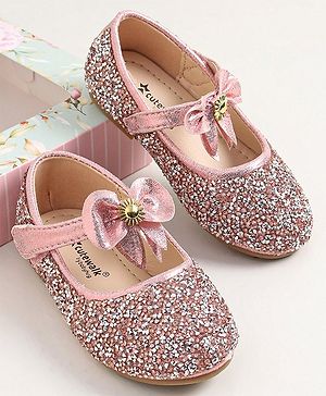 Cute Walk by Babyhug Buckled Closure Bellies With Bow Applique- Pink