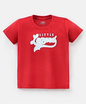 Babyhug Cotton Half Sleeves T-Shirt Text Print- Red