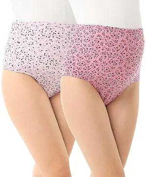 Bella Mama Women Cotton Elastane High Coverage Floral Printed Panty Set (Colour May Vary)