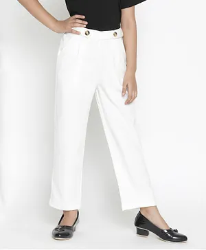 Spyby Solid Straight Pants - White