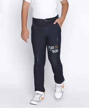 Spyby Fun in The Sun Printed Jeans - Dark Blue