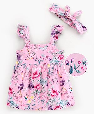 Bonfino Woven Sleeveless Peplum Top Floral Print - Pink