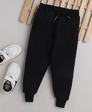 Knitting Doodles Solid Fleece Track Pants - Black