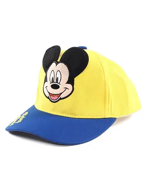 Disney by Babyhug Summer Cap Baby Mickey Mouse Design Yellow & Blue- Circumference 50.5 cm