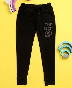 NUSYL Unisex The Best Way Out Printed Track Pant - Black