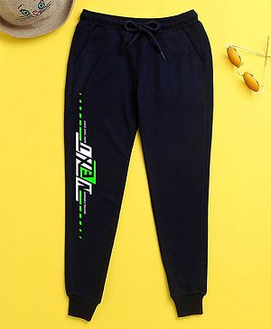 NUSYL Unisex Next Printed Track Pant - Navy Blue