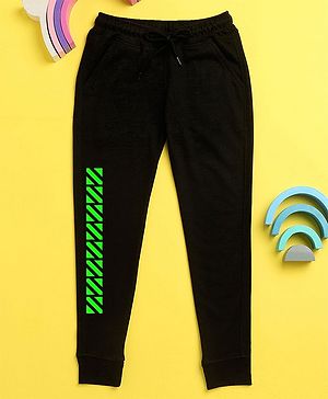 NUSYL Graphic Printed Track Pant - Black