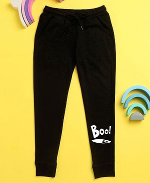NUSYL Boo Printed Track Pant - Black