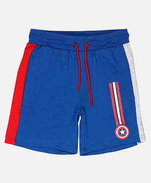 Kidsville Disney Marvel Avenger Featured Captain America Shield Placement Printed Shorts - Blue