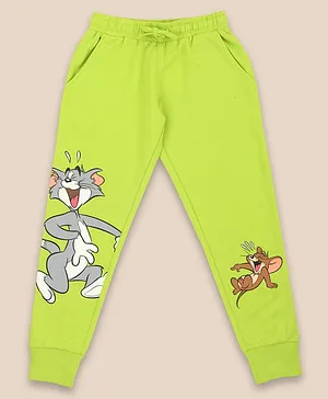 Kidsville Disney Tom & Jerry Featured Chase Printed Joggers - Green