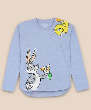 Kidsville Full Sleeves Looney Tunes Bunny Featured Tee - Blue